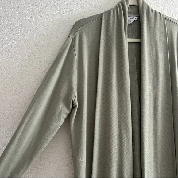 Athleta Nirvana Pranayama Minimalistic Mint Green Wrap Tencel Modal Cardigan - Picture 7 of 13